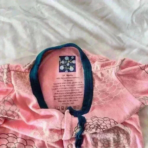 Kickee Pants Basic Coverall Zippy Pajamas Floral Print with Ruffles Size 3-6 mos - Picture 3 of 3